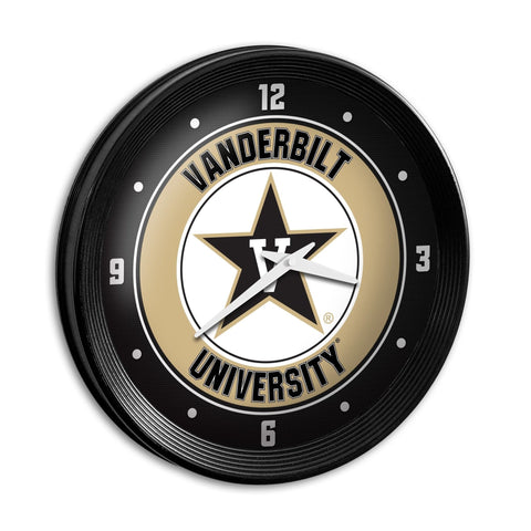 Vanderbilt Commodores: Ribbed Frame Wall Clock - The Fan-Brand