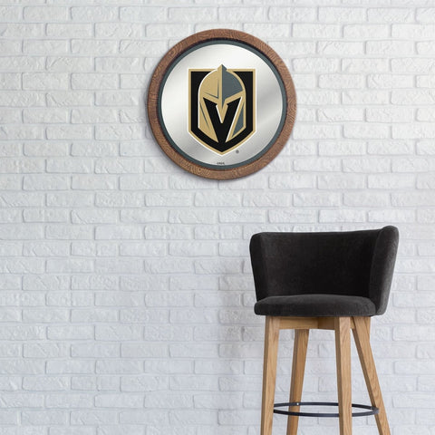 Vegas Golden Knights: Mirrored Barrel Top Wall Sign - The Fan-Brand