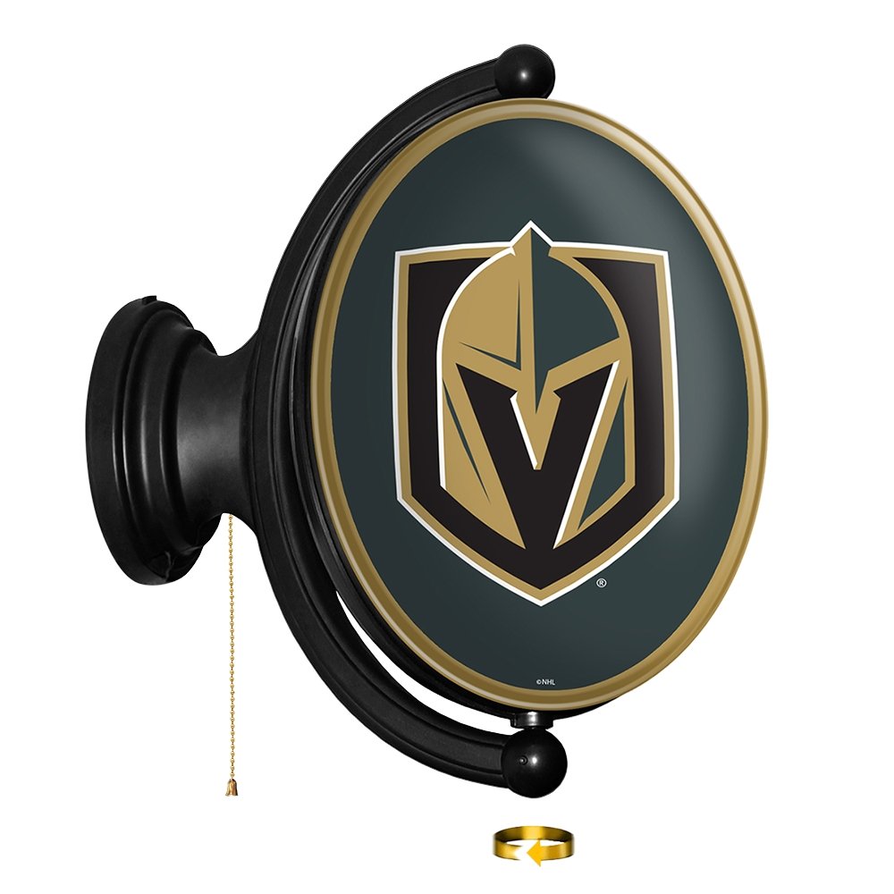 Vegas Golden Knights: Original Oval Rotating Lighted Wall Sign - The Fan-Brand