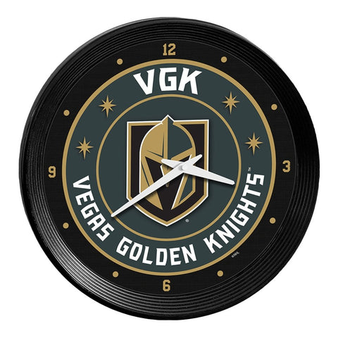Vegas Golden Knights: Ribbed Frame Wall Clock - The Fan-Brand