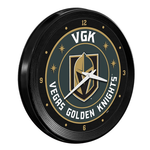 Vegas Golden Knights: Ribbed Frame Wall Clock - The Fan-Brand