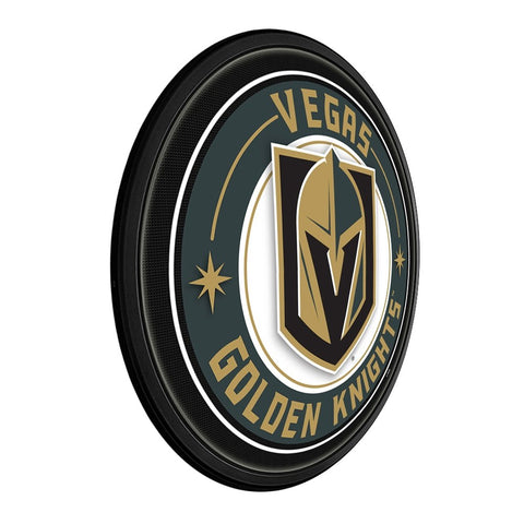 Vegas Golden Knights: Round Slimline Lighted Wall Sign - The Fan-Brand