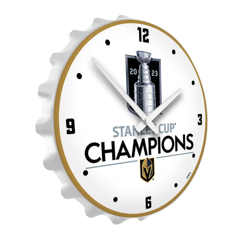 Vegas Golden Knights: Stanley Cup Champions - Bottle Cap Lighted Wall Clock - The Fan-Brand