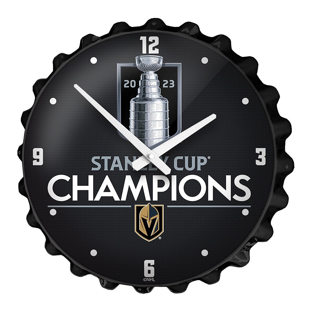 Vegas Golden Knights: Stanley Cup Champions - Bottle Cap Wall Clock - The Fan-Brand