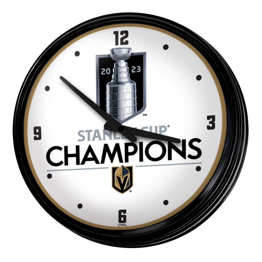 Vegas Golden Knights: Stanley Cup Champions - Retro Lighted Wall Clock - The Fan-Brand