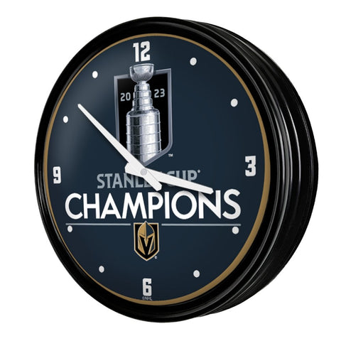 Vegas Golden Knights: Stanley Cup Champions - Retro Lighted Wall Clock - The Fan-Brand
