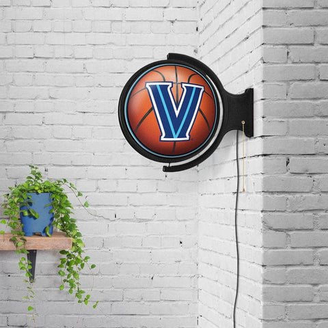 Villanova Wildcats: Basketball - Original Round Rotating Lighted Wall Sign - The Fan-Brand