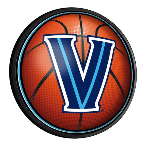 Villanova Wildcats: Basketball - Round Slimline Lighted Wall Sign - The Fan-Brand