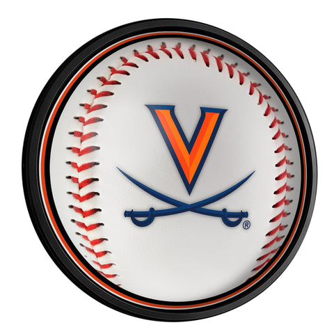 Virginia Cavaliers: Baseball - Round Slimline Lighted Wall Sign - The Fan-Brand