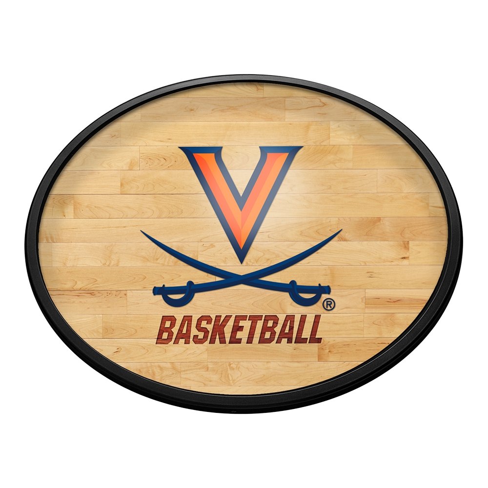 Virginia Cavaliers: Hardwood- Oval Slimline Lighted Wall Sign - The Fan-Brand