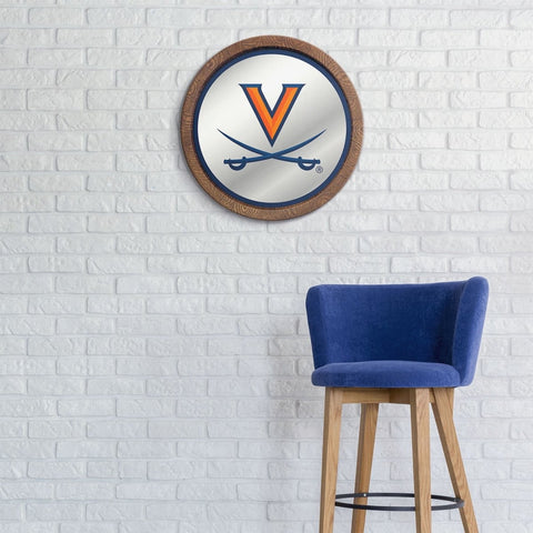 Virginia Cavaliers: Mirrored Barrel Top Mirrored Wall Sign - The Fan-Brand