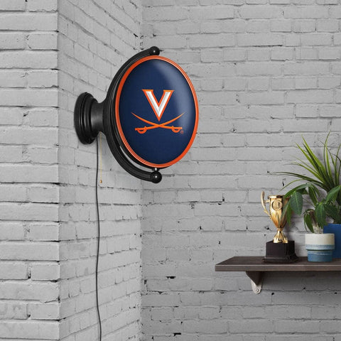 Virginia Cavaliers: Original Oval Rotating Lighted Wall Sign - The Fan-Brand