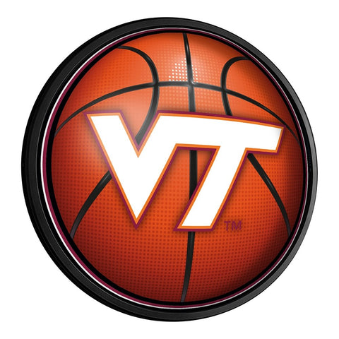 Virginia Tech Hokies: Basketball - Round Slimline Lighted Wall Sign - The Fan-Brand