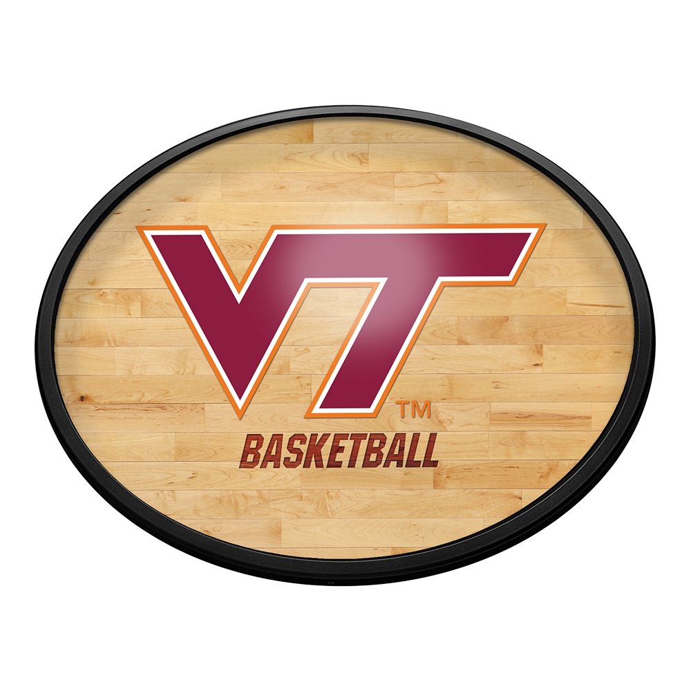 Virginia Tech Hokies: Hardwood - Oval Slimline Lighted Wall Sign - The ...