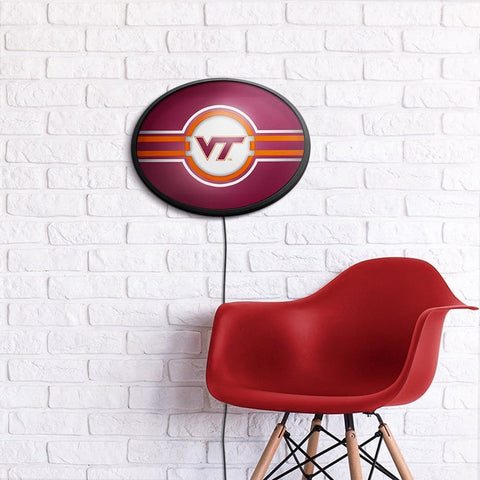 Virginia Tech Hokies: Oval Slimline Lighted Wall Sign - The Fan-Brand