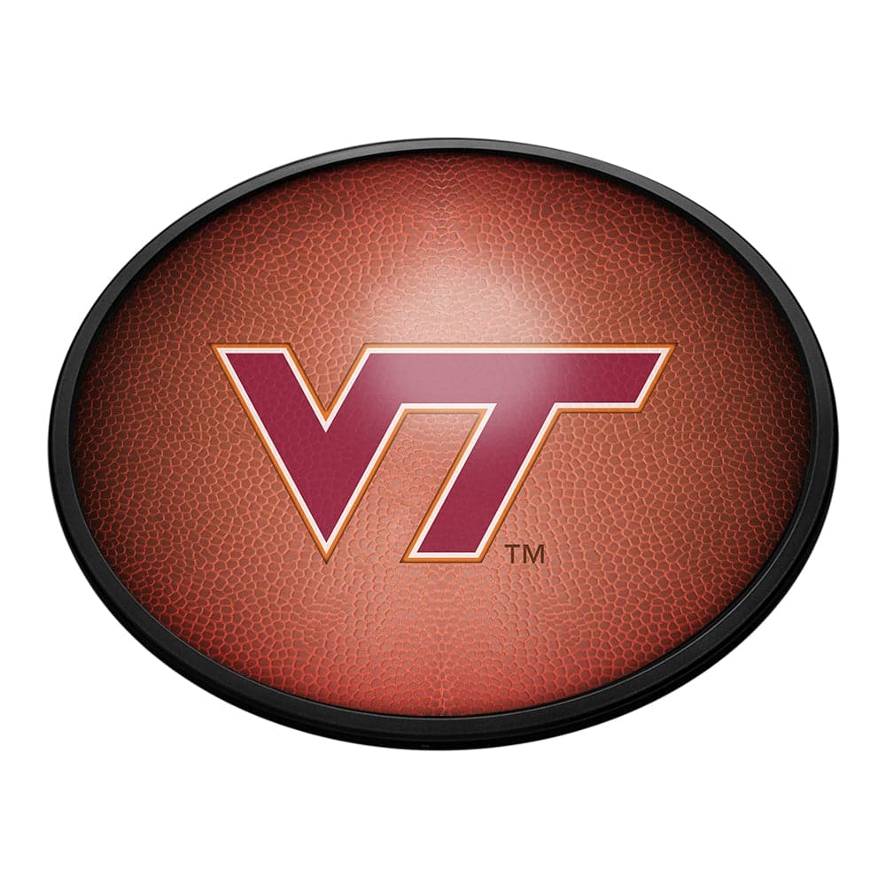 Virginia Tech Hokies: Pigskin - Oval Slimline Lighted Wall Sign - The Fan-Brand