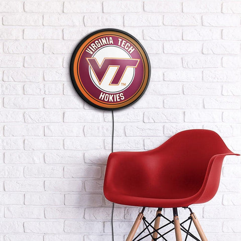 Virginia Tech Hokies: Round Slimline Lighted Wall Sign - The Fan-Brand