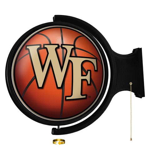 Wake Forest Demon Deacons: Basketball - Original Round Rotating Lighted Wall Sign - The Fan-Brand