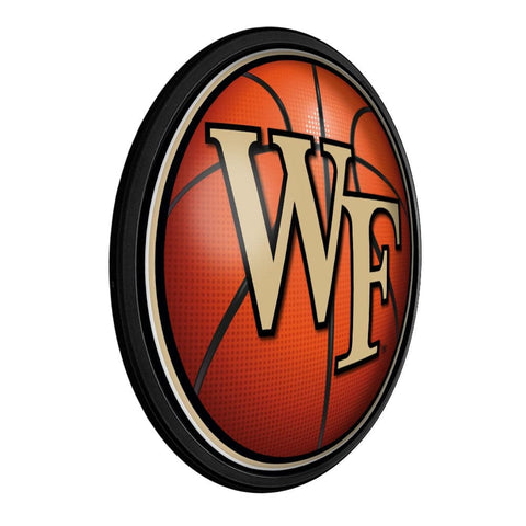 Wake Forest Demon Deacons: Basketball - Round Slimline Lighted Wall Sign - The Fan-Brand