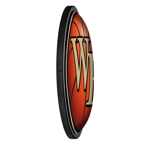 Wake Forest Demon Deacons: Basketball - Round Slimline Lighted Wall Sign - The Fan-Brand