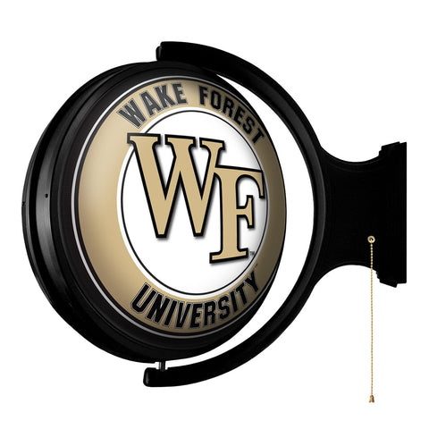 Wake Forest Demon Deacons: Original Round Rotating Lighted Wall Sign - The Fan-Brand