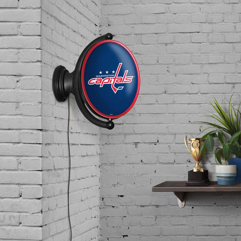 Washington Capitals: Original Oval Rotating Lighted Wall Sign - The Fan-Brand