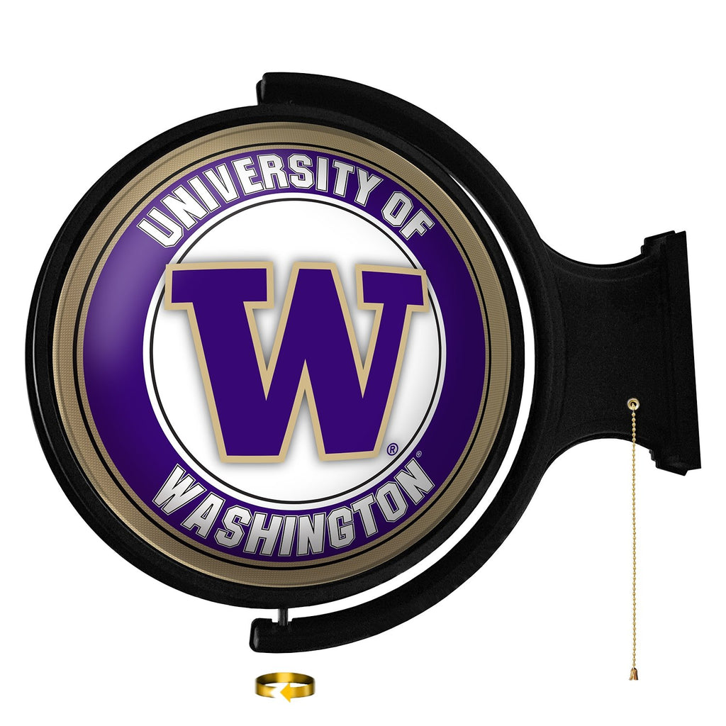 Washington Huskies: Original Round Rotating Lighted Wall Sign - The Fan-Brand