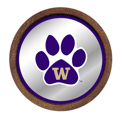 Washington Huskies: Paw - Mirrored Barrel Top Mirrored Wall Sign - The Fan-Brand