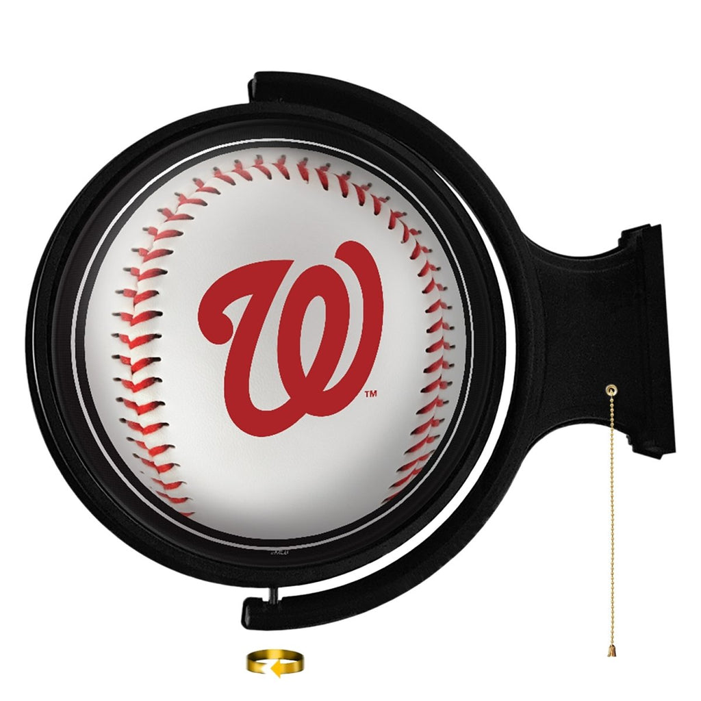 Washington Nationals: Baseball - Original Round Rotating Lighted Wall Sign - The Fan-Brand