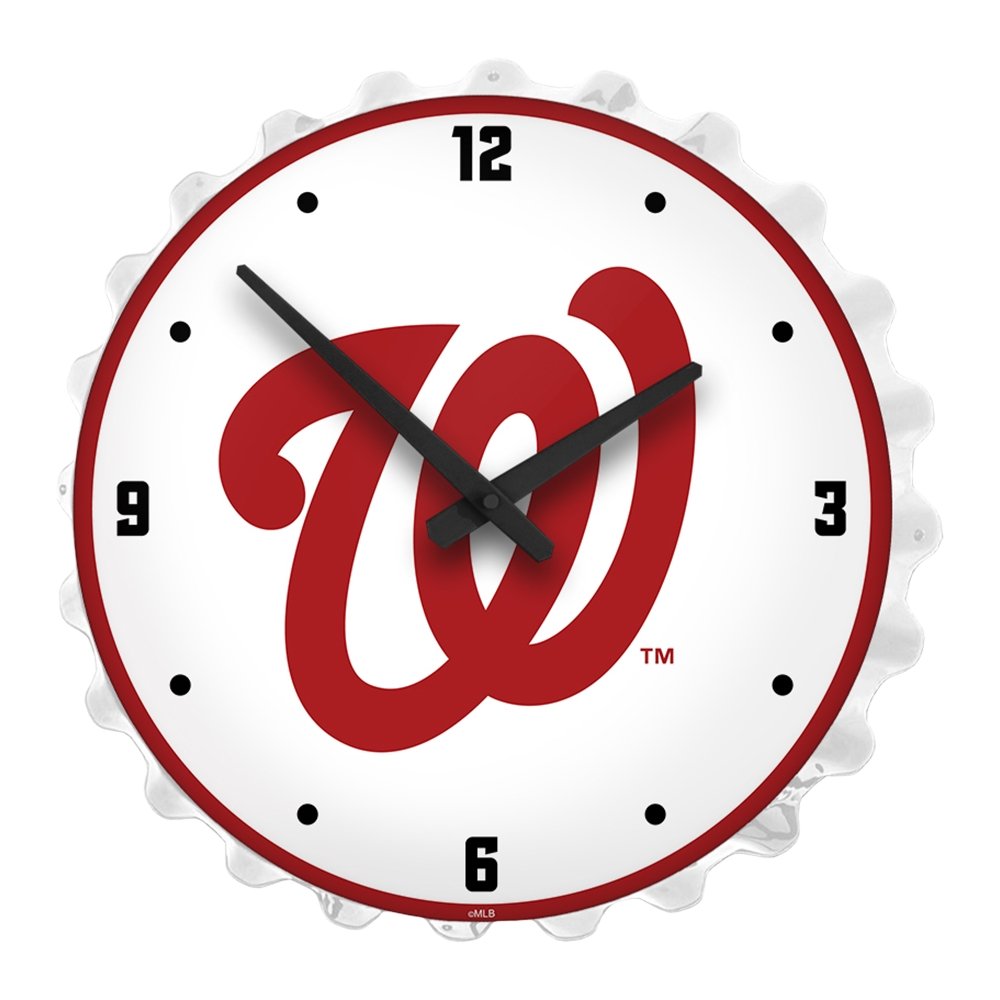 Washington Nationals: Logo - Bottle Cap Lighted Wall Clock - The Fan-Brand