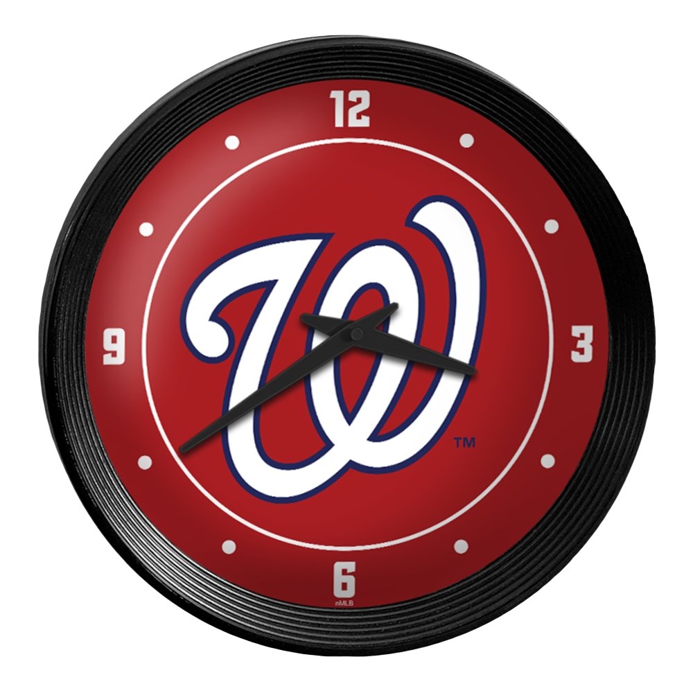 Washington Nationals: Logo - Ribbed Frame Wall Clock - The Fan-Brand