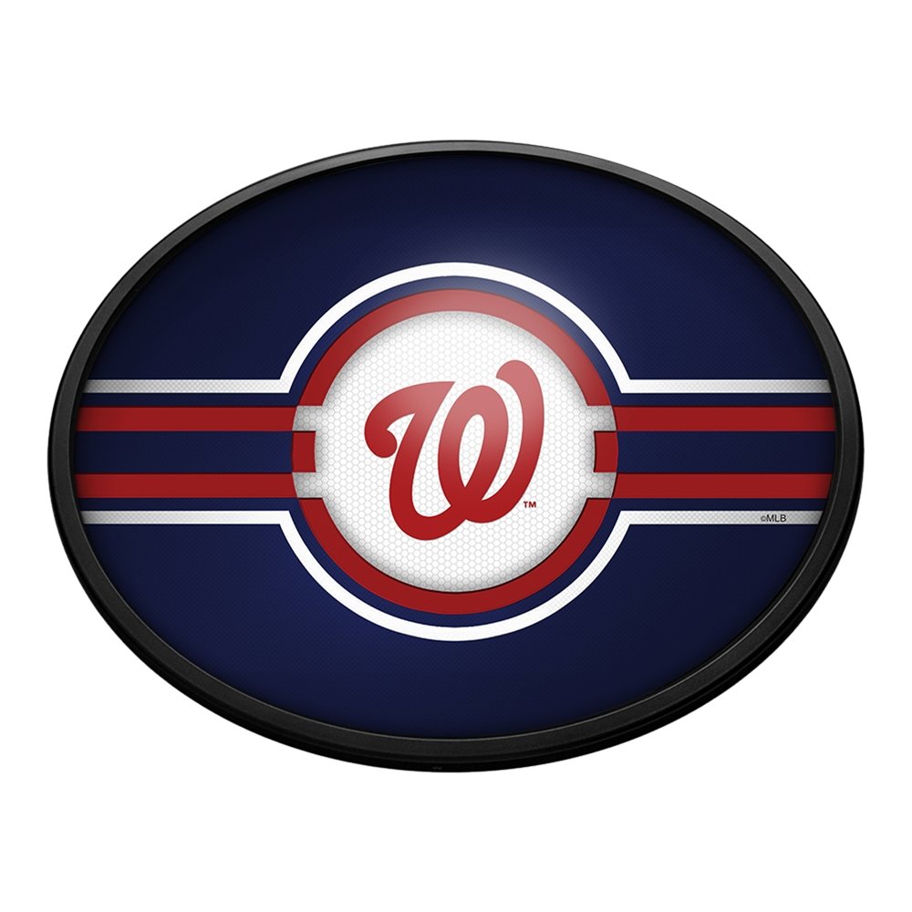 Washington Nationals: Oval Slimline Lighted Wall Sign - The Fan-Brand