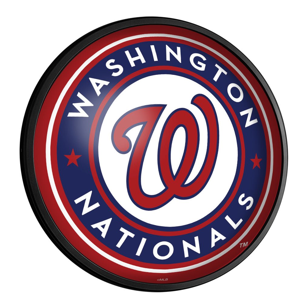 Washington Nationals: Round Slimline Lighted Wall Sign - The Fan-Brand