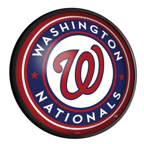 Washington Nationals: Round Slimline Lighted Wall Sign - The Fan-Brand