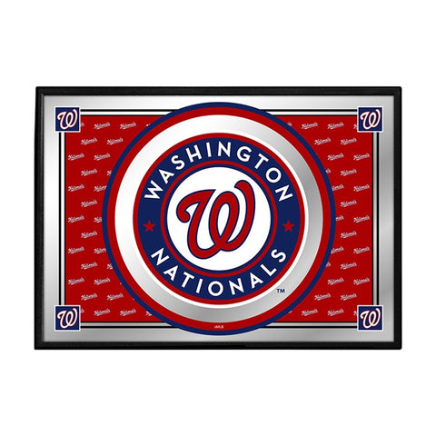 Washington Nationals: Team Spirit - Framed Mirrored Wall Sign - The Fan-Brand