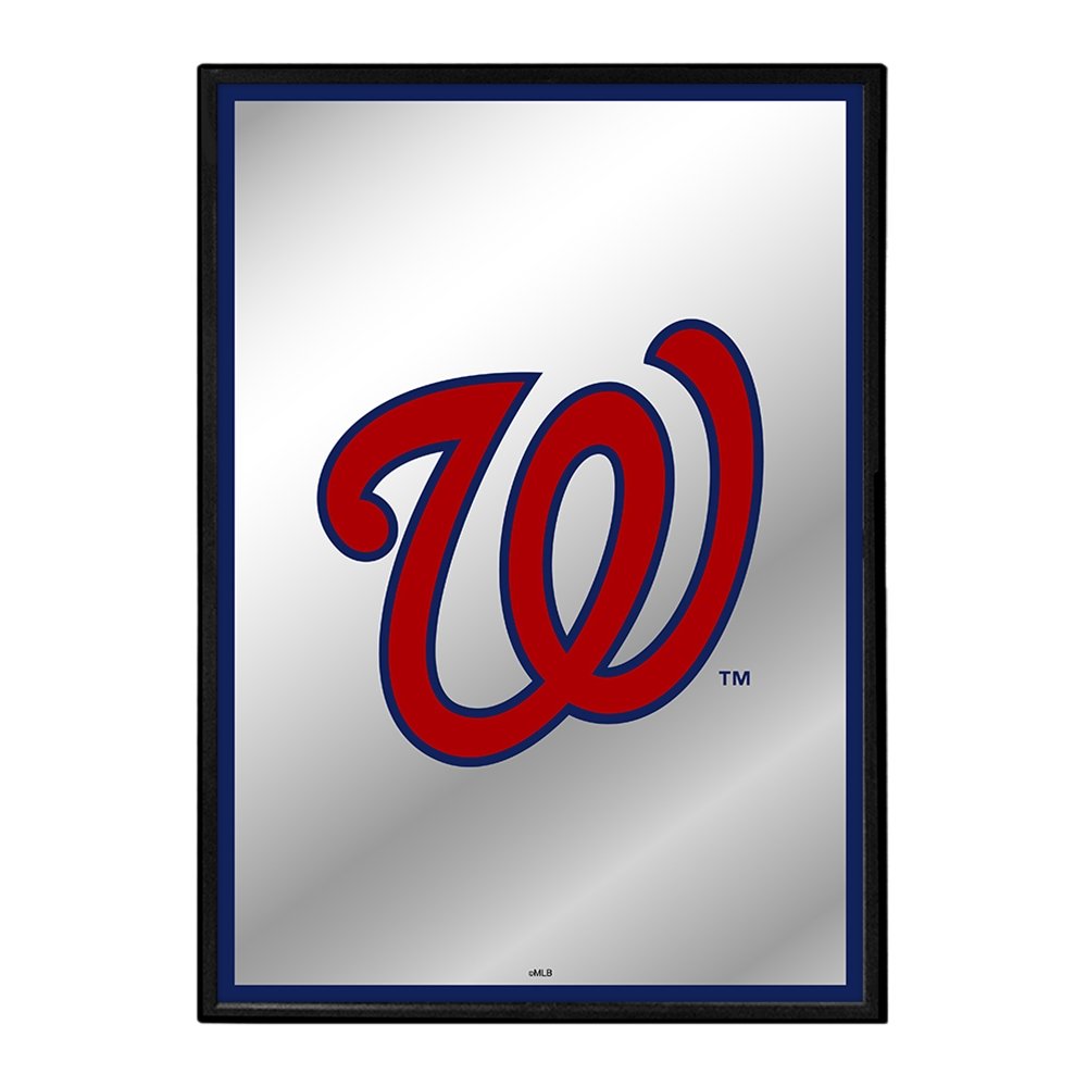 Washington Nationals: Vertical Framed Mirrored Wall Sign - The Fan-Brand