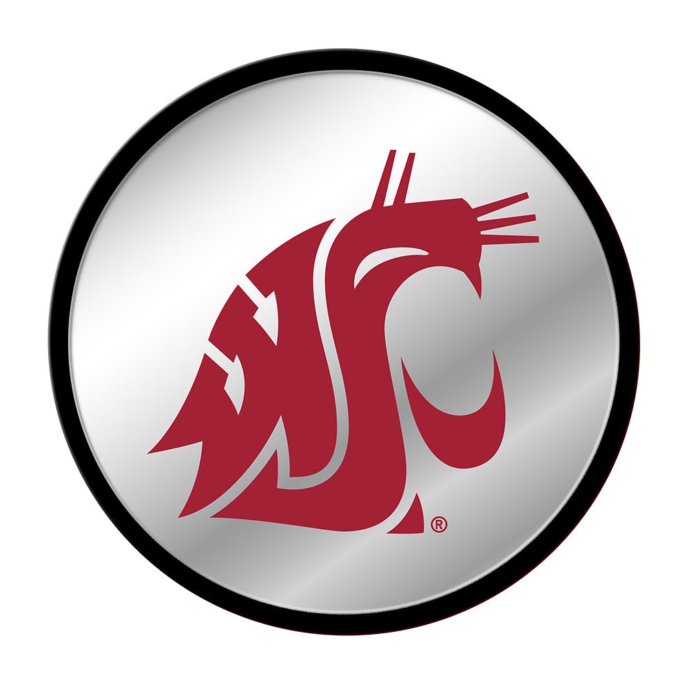 Washington State Cougars: Logo - Modern Disc Mirrored Wall Sign - The Fan-Brand