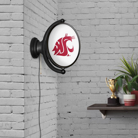 Washington State Cougars: Original Oval Rotating Lighted Wall Sign - The Fan-Brand