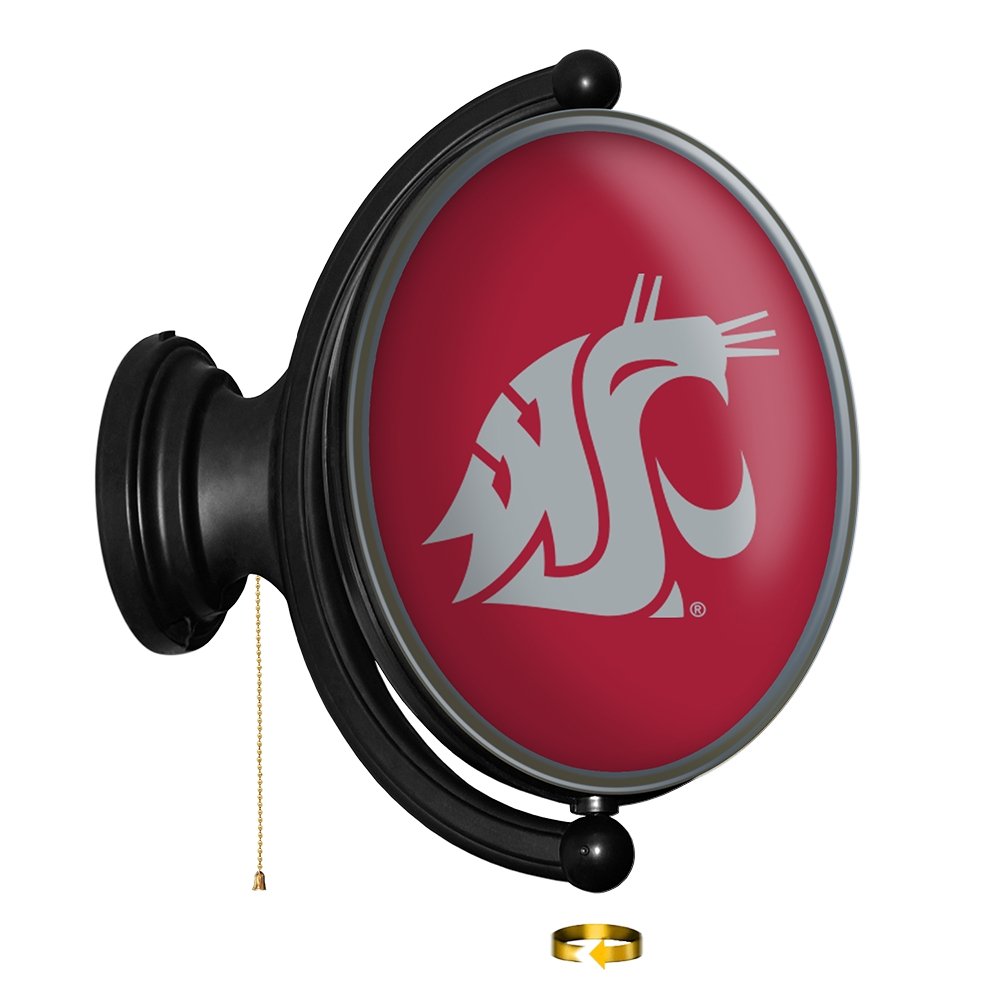 Washington State Cougars: Original Oval Rotating Lighted Wall Sign - The Fan-Brand