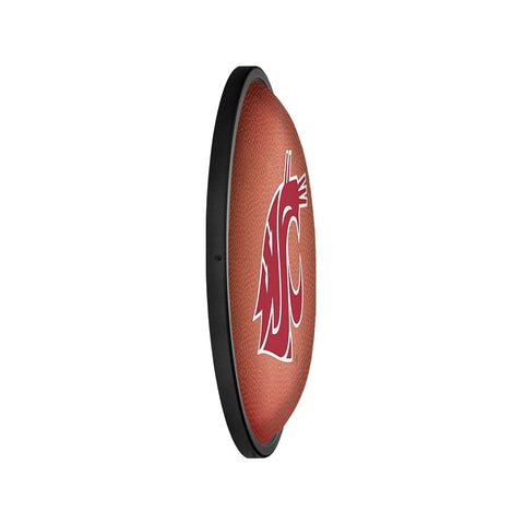 Washington State Cougars: Pigskin - Oval Slimline Lighted Wall Sign - The Fan-Brand