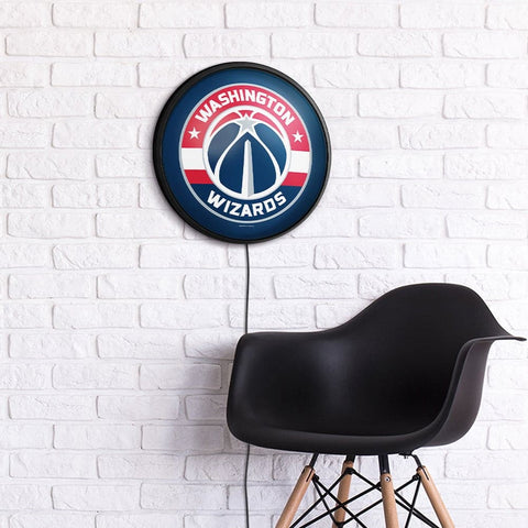 Washington Wizards: Round Slimline Lighted Wall Sign - The Fan-Brand