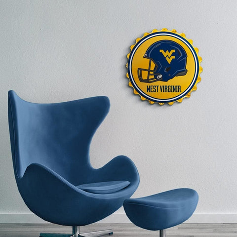 West Virginia Mountaineers: Helmet - Bottle Cap Wall Sign - The Fan-Brand