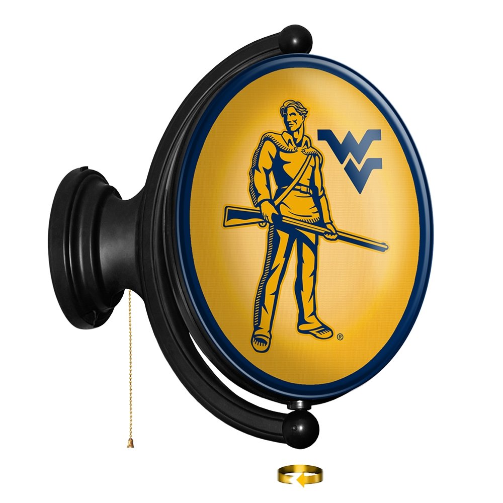 West Virginia Mountaineers: Mountaineer - Original Oval Rotating Lighted Wall Sign - The Fan-Brand