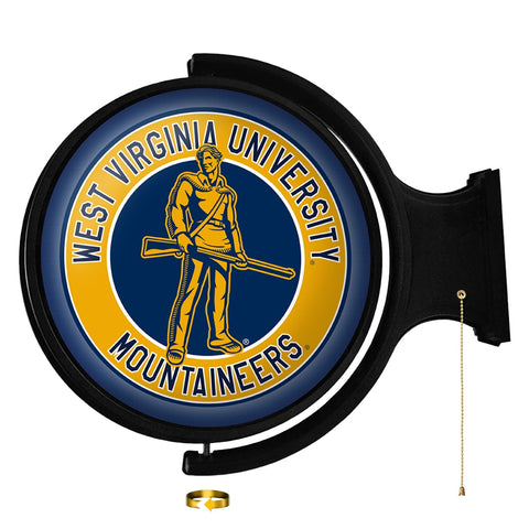 West Virginia Mountaineers: Mountaineer - Original Round Rotating Lighted Wall Sign - The Fan-Brand