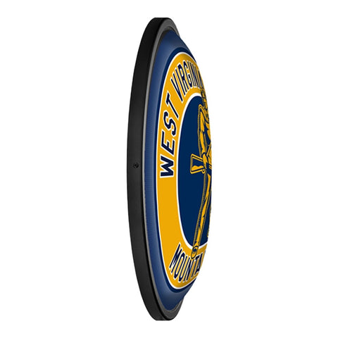 West Virginia Mountaineers: Mountaineer - Round Slimline Lighted Wall Sign - The Fan-Brand