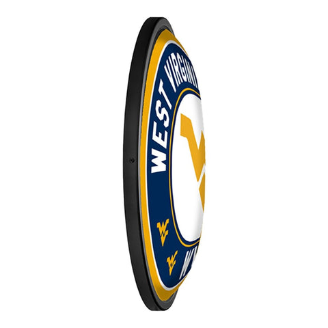 West Virginia Mountaineers: Round Slimline Lighted Wall Sign - The Fan-Brand