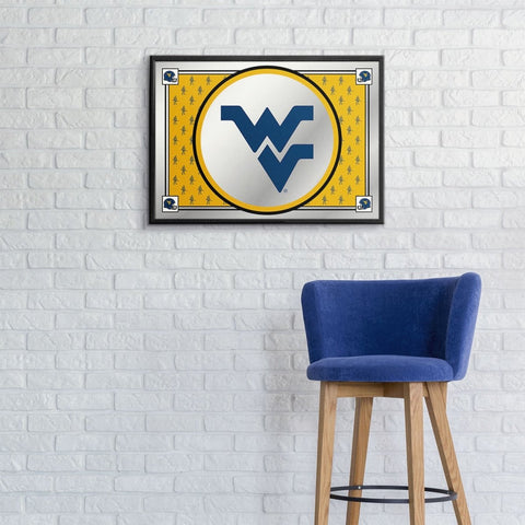 West Virginia Mountaineers: Team Spirit - Framed Mirrored Wall Sign - The Fan-Brand