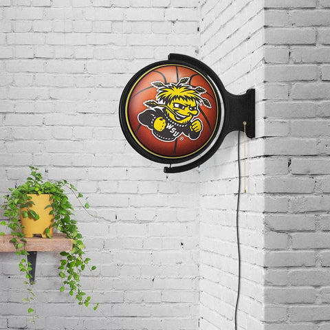 Wichita State Shockers: Basketball - Original Round Rotating Lighted Wall Sign - The Fan-Brand