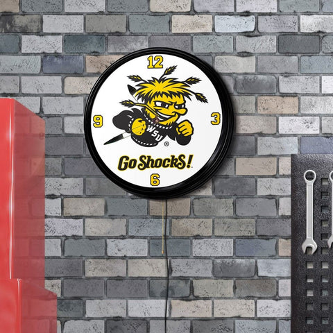 Wichita State Shockers: Retro Lighted Wall Clock - The Fan-Brand