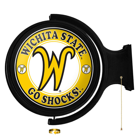 Wichita State Shockers: Script W - Original Round Rotating Lighted Wall Sign - The Fan-Brand
